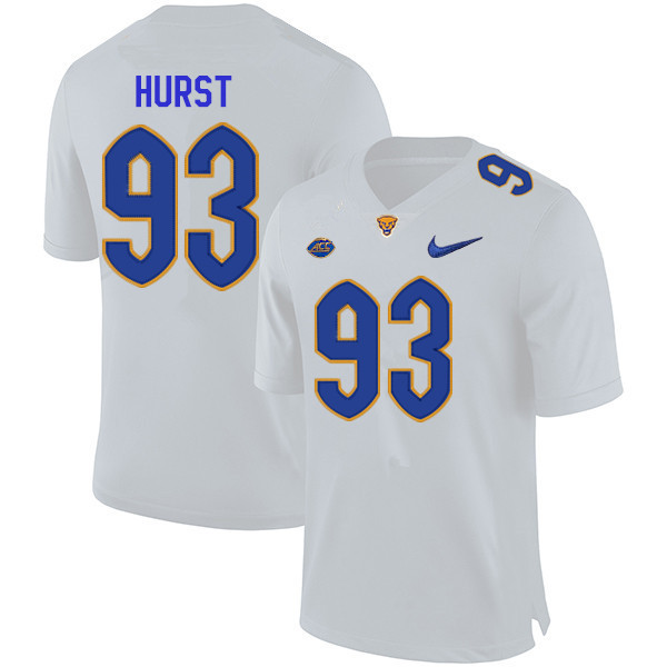 Men #93 Brandon Hurst Pitt Panthers College Football Jerseys Sale-White